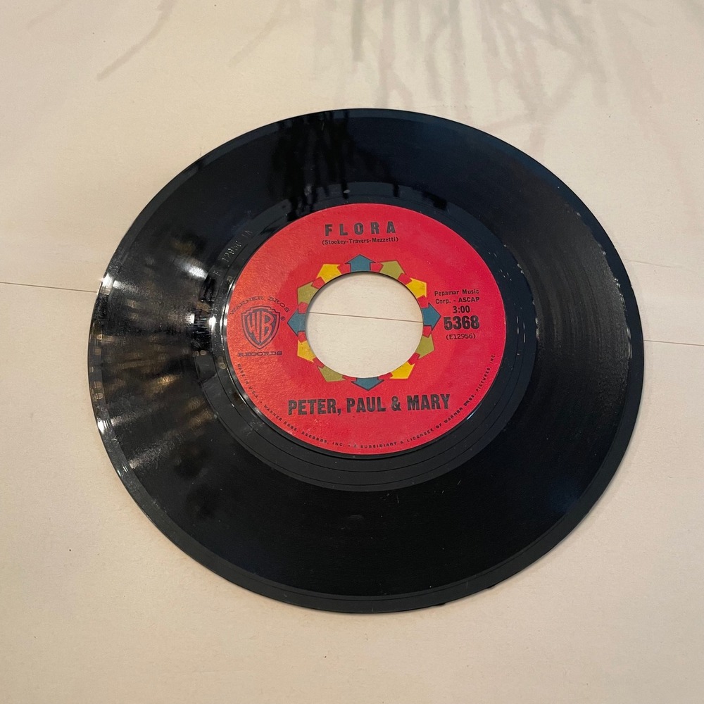 Peter Paul & Mary Vinyl 45 Record Flora Blowin in the Wind Warner Bros 5368